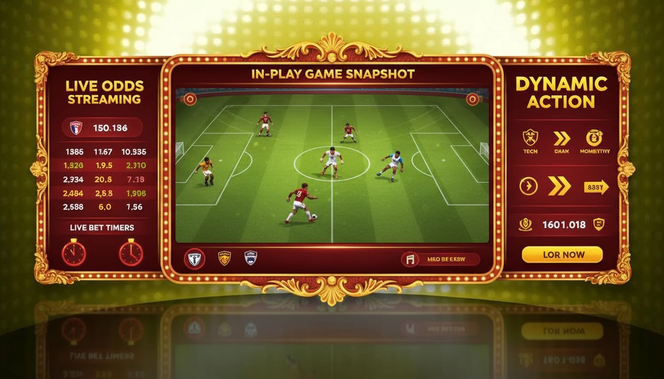  Illustration of live betting in action on casino platform. 
